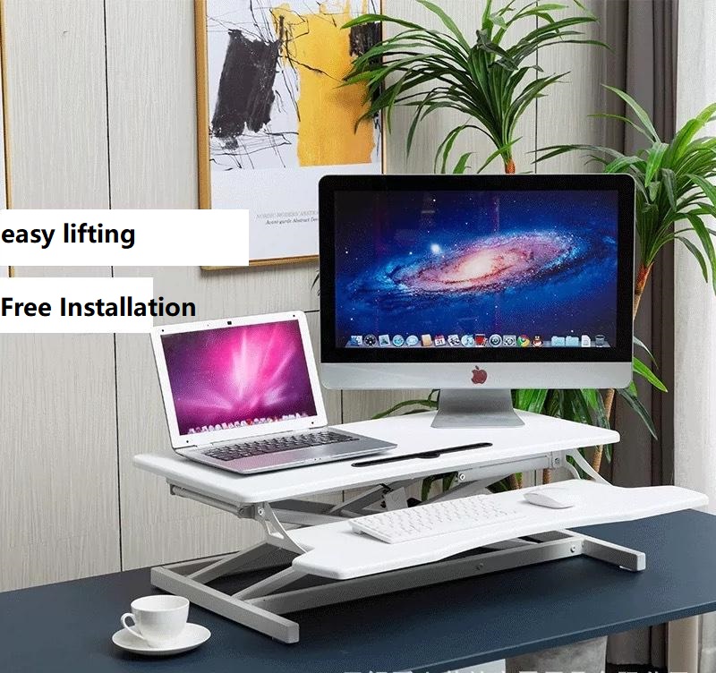 Office stand lift Height Adjustable Laptop Gas Spring Sit Stand Work Converter Desk Riser HWD-ZL00N3