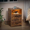 3 Drawers Bedside Nightstand with USB Charging Lamp HWD-GZDX02